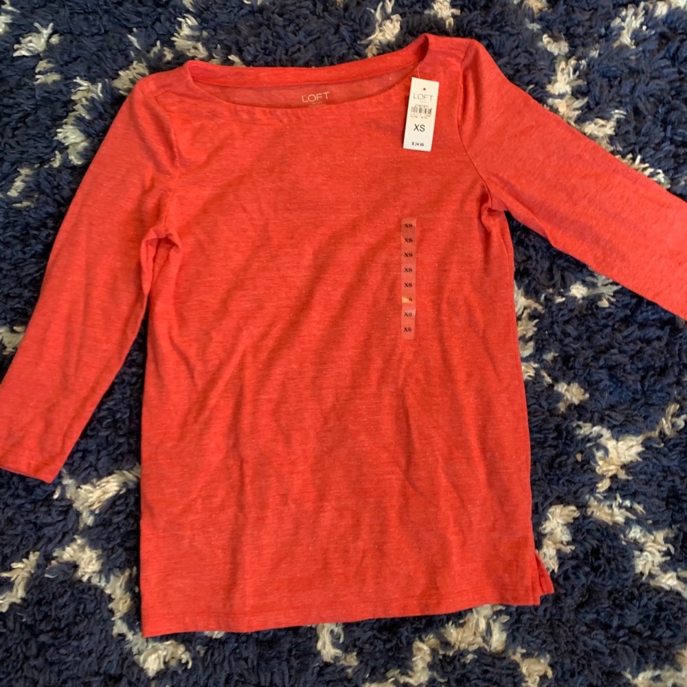 Coral Pink Loft 3/4 sleeve tee